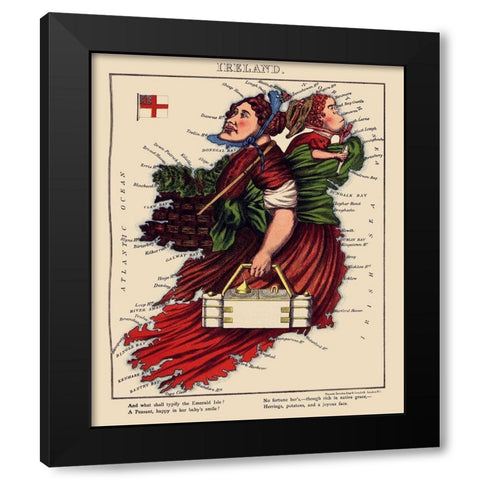 Ireland - Lancaster 1869 Black Modern Wood Framed Art Print with Double Matting by Lancaster