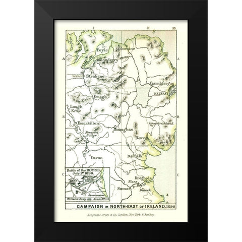 Campaign Ireland 1690 - Gardiner 1902 Black Modern Wood Framed Art Print by Gardiner