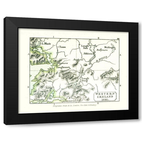 Western Ireland 1691 - Gardiner 1902 Black Modern Wood Framed Art Print by Gardiner