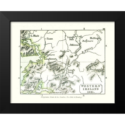 Western Ireland 1691 - Gardiner 1902 Black Modern Wood Framed Art Print by Gardiner