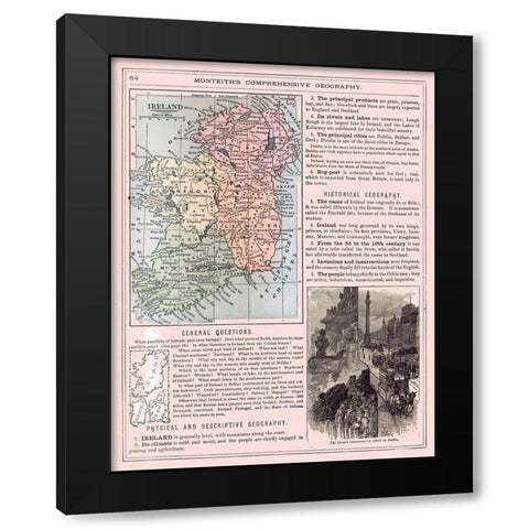 Ireland - Monteith 1882 Black Modern Wood Framed Art Print by Monteith
