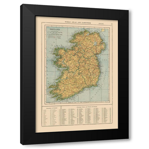 Ireland - Reynold 1921 Black Modern Wood Framed Art Print by Reynold