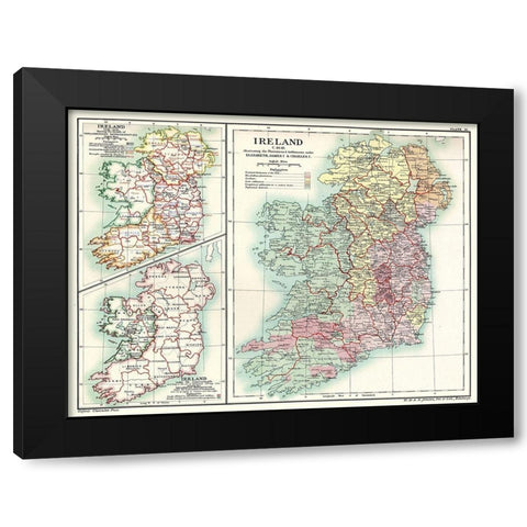 Ireland 1641 - Poole 1902 Black Modern Wood Framed Art Print by Poole