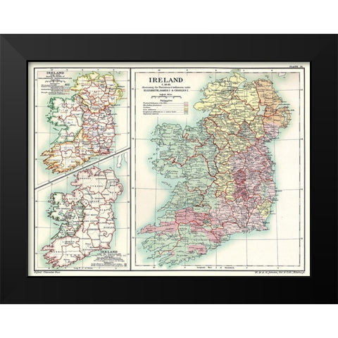 Ireland 1641 - Poole 1902 Black Modern Wood Framed Art Print by Poole