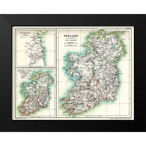Ireland 16th Century - Poole 1902 Black Modern Wood Framed Art Print by Poole