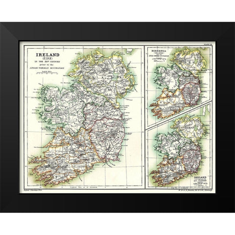 Ireland 12th Century - Poole 1902 Black Modern Wood Framed Art Print by Poole