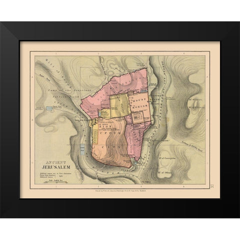 Ancient Jerusalem Israel - Case 1878 Black Modern Wood Framed Art Print by Case