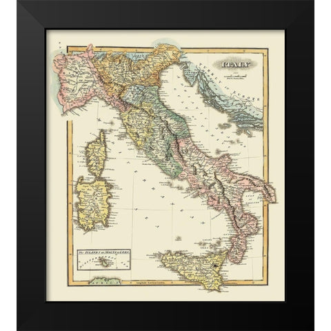 Italy - Lucas 1823 Black Modern Wood Framed Art Print by Lucas