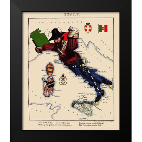 Italy - Lancaster 1869 Black Modern Wood Framed Art Print by Lancaster