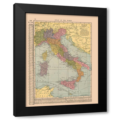 Italy - Hammond 1910 Black Modern Wood Framed Art Print with Double Matting by Hammond