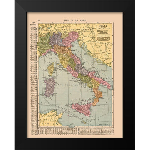 Italy - Hammond 1910 Black Modern Wood Framed Art Print by Hammond