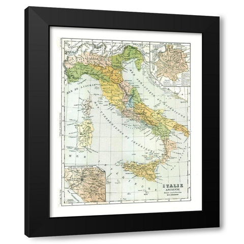 Ancient Italy - Cortambert 1880 Black Modern Wood Framed Art Print with Double Matting by Cortambert