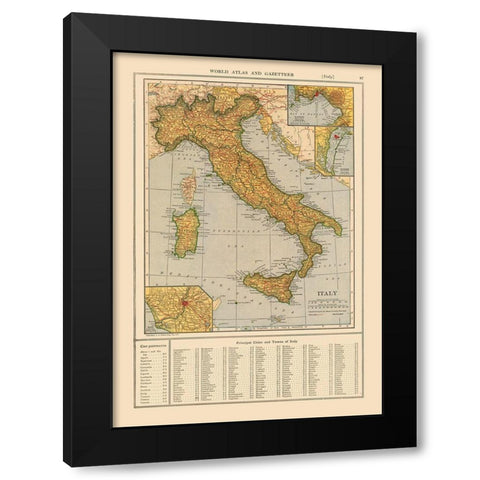 Italy - Reynold 1921 Black Modern Wood Framed Art Print by Reynold