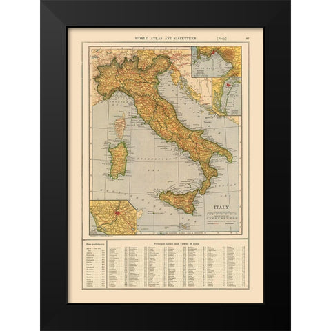 Italy - Reynold 1921 Black Modern Wood Framed Art Print by Reynold