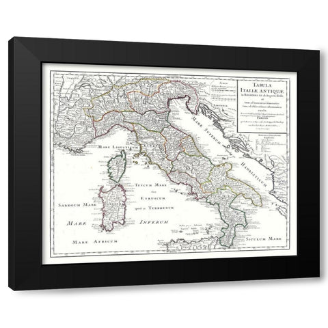Ancient Italy - De Lisle 1731 Black Modern Wood Framed Art Print by De L''isle