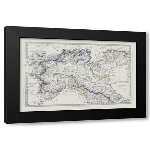 Northern Ancient Italy - Chapman 1830 Black Modern Wood Framed Art Print with Double Matting by Chapman