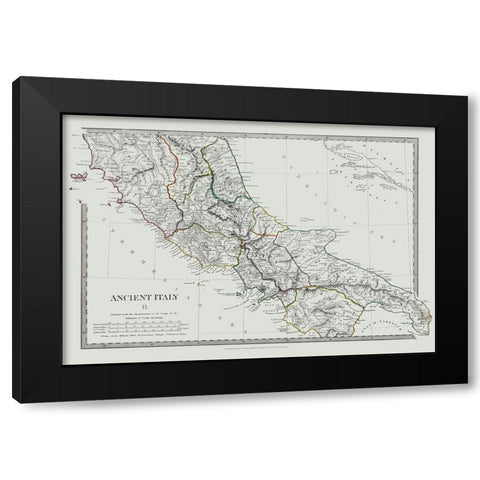 Central Ancient Italy - Chapman 1830 Black Modern Wood Framed Art Print with Double Matting by Chapman