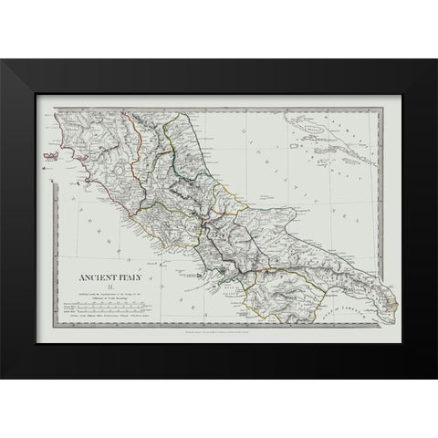 Central Ancient Italy - Chapman 1830 Black Modern Wood Framed Art Print by Chapman