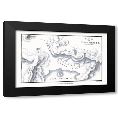 Battle of Lake Trasimene - Italy - Oxford 1828 Black Modern Wood Framed Art Print by Unknown