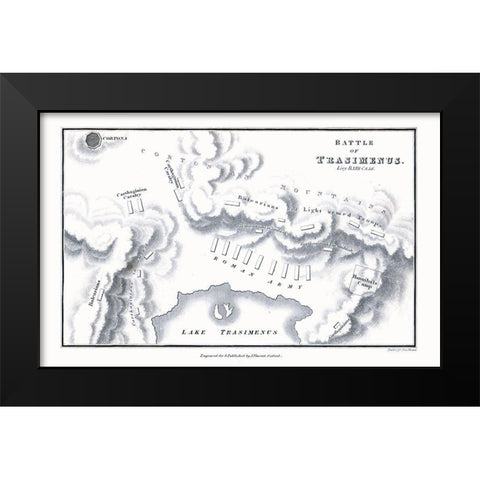 Battle of Lake Trasimene - Italy - Oxford 1828 Black Modern Wood Framed Art Print by Unknown