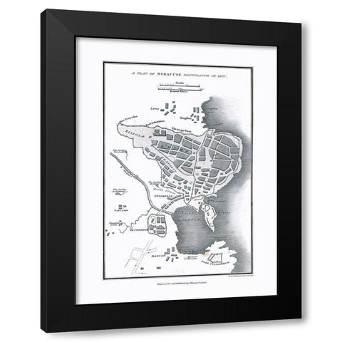 Syracuse Italy - Oxford 1828 Black Modern Wood Framed Art Print with Double Matting by Oxford