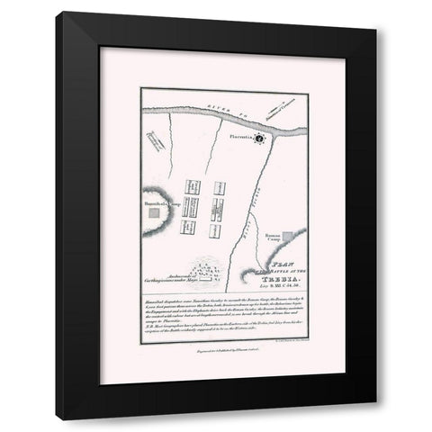 Battle of Trebia - Italy - Oxford 1828 Black Modern Wood Framed Art Print with Double Matting by Unknown