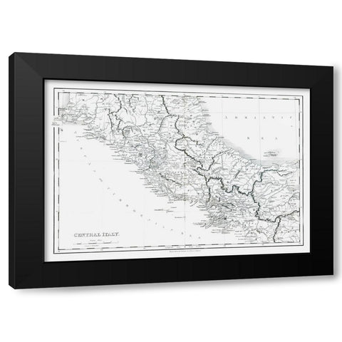 Central Italy - Oxford 1828 Black Modern Wood Framed Art Print by Oxford