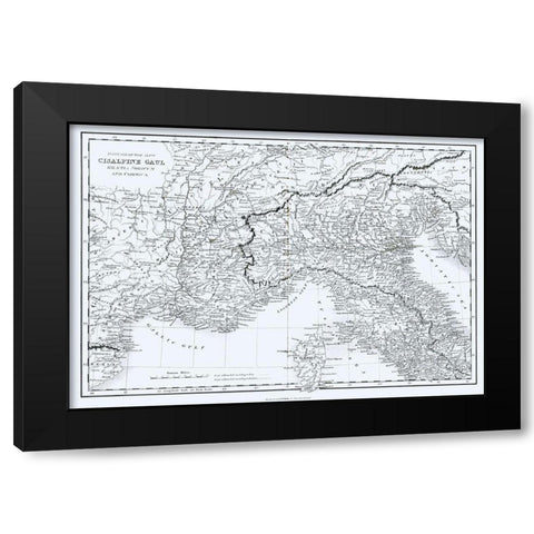 Cisalpine Gaul Rhaetia Noricum Corsica Italy Black Modern Wood Framed Art Print by Oxford