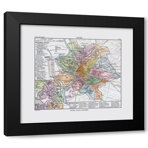 Rome Italy - Perthes 1896 Black Modern Wood Framed Art Print by Perthes