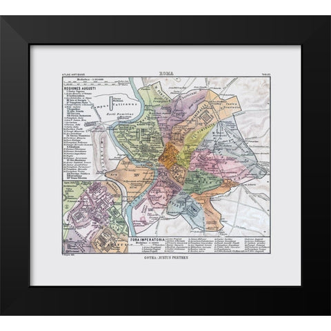 Rome Italy - Perthes 1896 Black Modern Wood Framed Art Print by Perthes