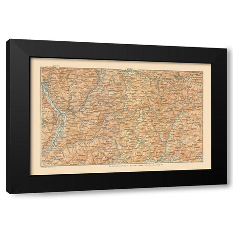 Northeastern Italy - Baedeker 1910 Black Modern Wood Framed Art Print with Double Matting by Baedeker