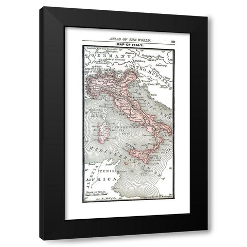 Italy - Alden 1886 Black Modern Wood Framed Art Print with Double Matting by Alden