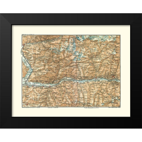 Sondrio Region Italy - Bertarelli 1914 Black Modern Wood Framed Art Print by Bertarelli