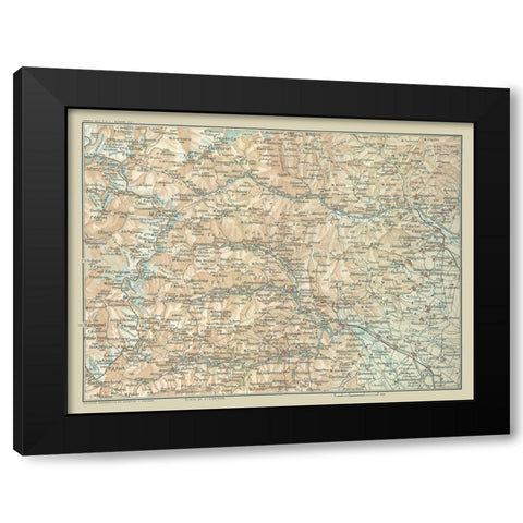 Metropolitan City Turin Italy - Bertarelli 1914 Black Modern Wood Framed Art Print by Bertarelli