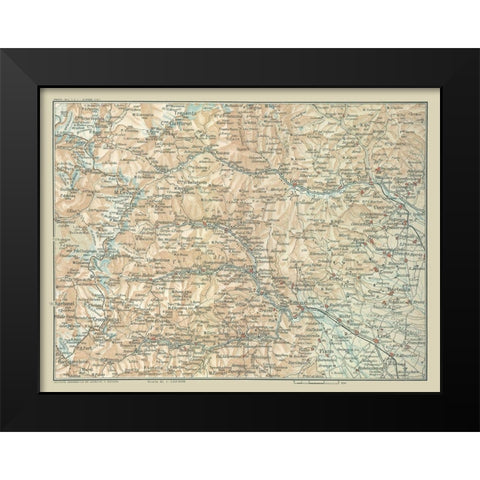 Metropolitan City Turin Italy - Bertarelli 1914 Black Modern Wood Framed Art Print by Bertarelli