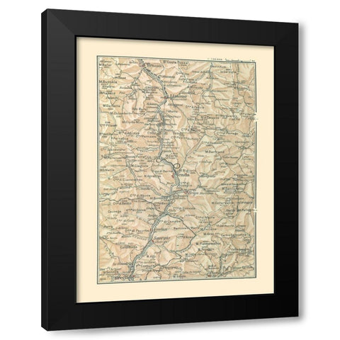 Northwest Towns Italy - Bertarelli 1914 Black Modern Wood Framed Art Print by Bertarelli