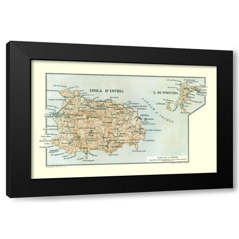 Isola dIschia Isola di Procida Italy Europe Black Modern Wood Framed Art Print by Baedeker