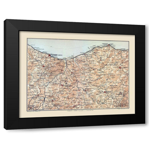 Madonie Region Sicily Italy - Baedeker 1880 Black Modern Wood Framed Art Print with Double Matting by Baedeker