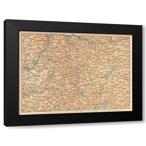 Northeastern Italy - Baedeker 1896 Black Modern Wood Framed Art Print with Double Matting by Baedeker