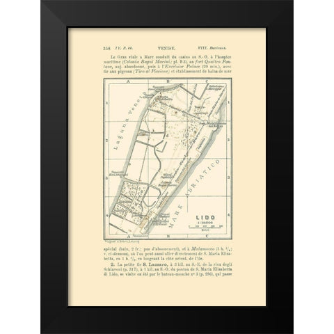 Lido Italy - Bertarelli 1914 Black Modern Wood Framed Art Print by Bertarelli