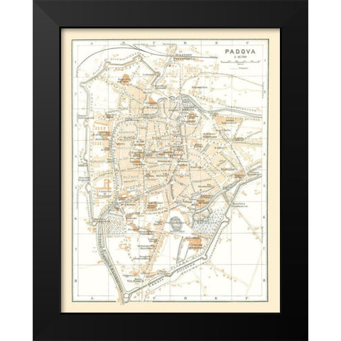 Padua Italy - Bertarelli 1914 Black Modern Wood Framed Art Print by Bertarelli