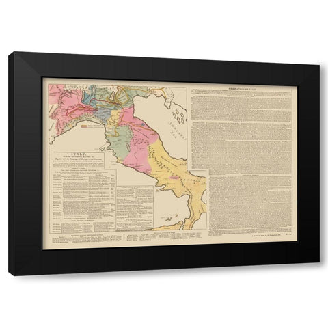 Italy - Le Sage 1801 Black Modern Wood Framed Art Print by Le Sage