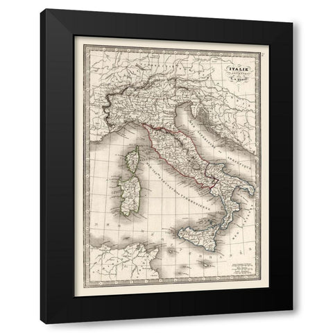Ancient Italy - Monin 1839 Black Modern Wood Framed Art Print by Monin