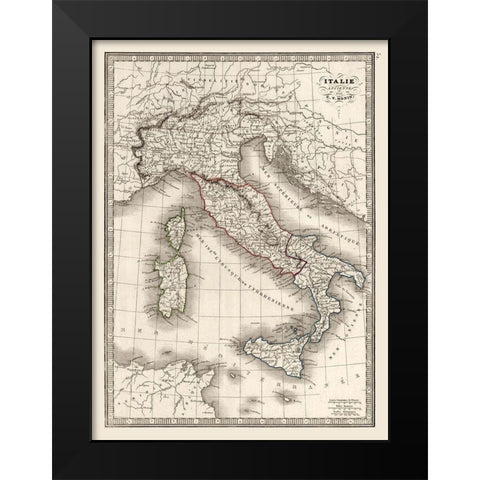 Ancient Italy - Monin 1839 Black Modern Wood Framed Art Print by Monin