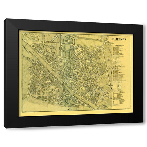 Firenze Italy - Muggiani 1865  Black Modern Wood Framed Art Print by Muggiani
