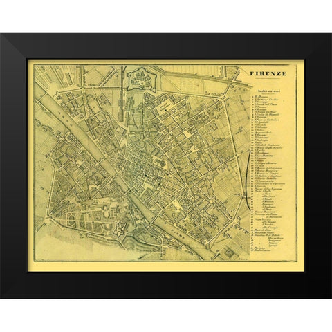 Firenze Italy - Muggiani 1865  Black Modern Wood Framed Art Print by Muggiani