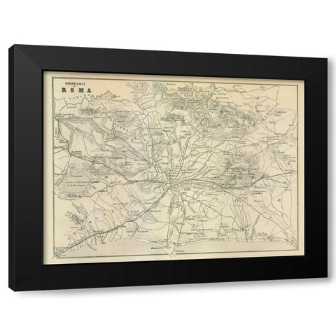 Roma Italy - Castro 1870  Black Modern Wood Framed Art Print by Castro