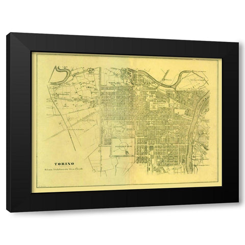 Torino Italy - Muggiani 1865  Black Modern Wood Framed Art Print by Muggiani