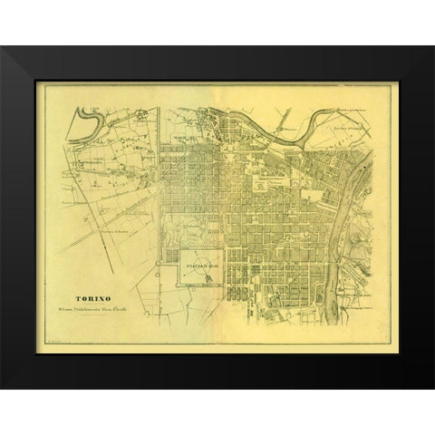 Torino Italy - Muggiani 1865  Black Modern Wood Framed Art Print by Muggiani