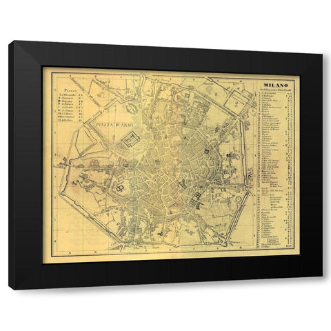 Milano Italy - Muggiani 1865  Black Modern Wood Framed Art Print with Double Matting by Muggiani